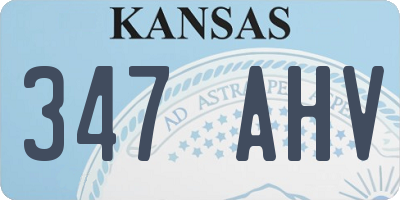 KS license plate 347AHV