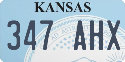 KS license plate 347AHX