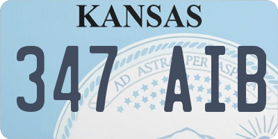KS license plate 347AIB