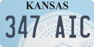 KS license plate 347AIC