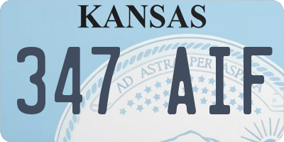 KS license plate 347AIF