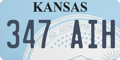 KS license plate 347AIH