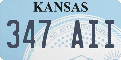 KS license plate 347AII