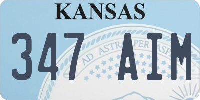 KS license plate 347AIM