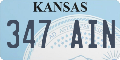 KS license plate 347AIN