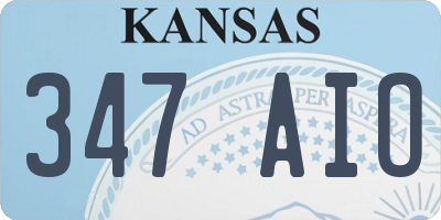 KS license plate 347AIO