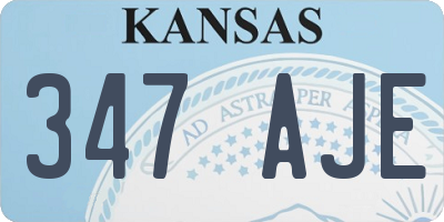 KS license plate 347AJE