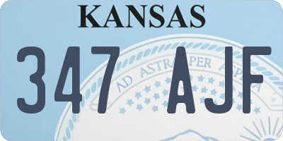 KS license plate 347AJF