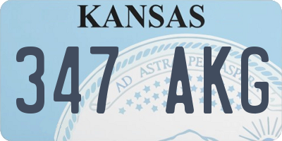 KS license plate 347AKG