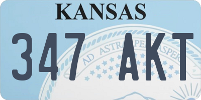 KS license plate 347AKT