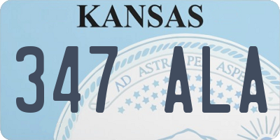 KS license plate 347ALA
