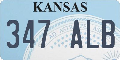 KS license plate 347ALB