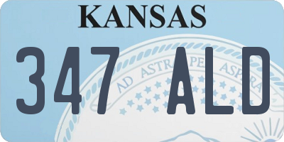 KS license plate 347ALD