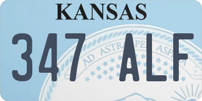 KS license plate 347ALF