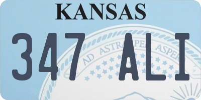 KS license plate 347ALI