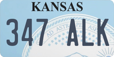 KS license plate 347ALK