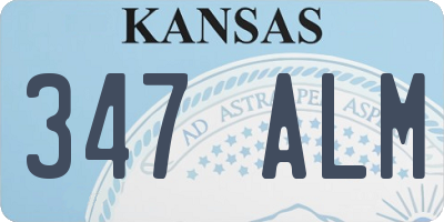 KS license plate 347ALM