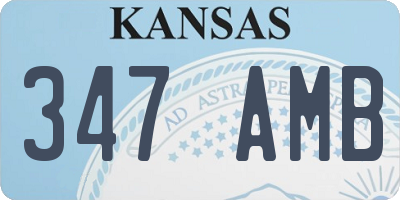 KS license plate 347AMB