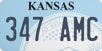 KS license plate 347AMC