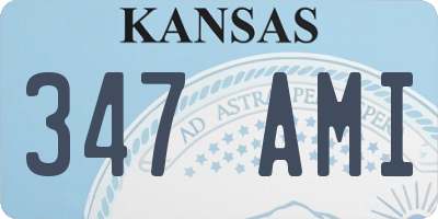 KS license plate 347AMI
