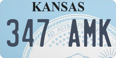 KS license plate 347AMK