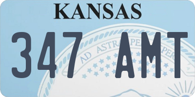 KS license plate 347AMT