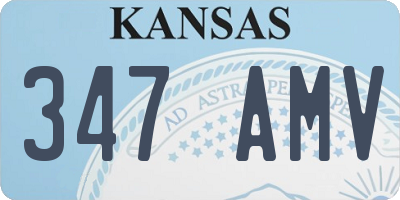 KS license plate 347AMV