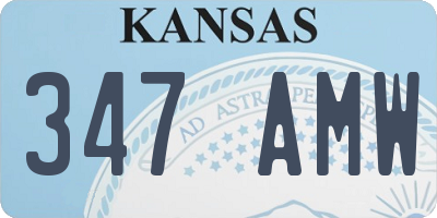 KS license plate 347AMW