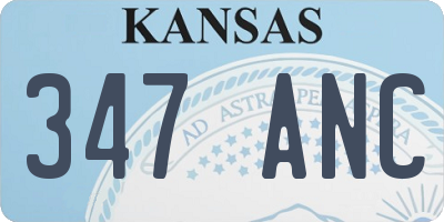 KS license plate 347ANC