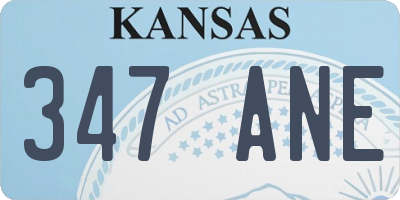KS license plate 347ANE