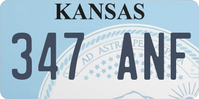 KS license plate 347ANF
