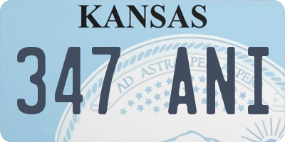 KS license plate 347ANI