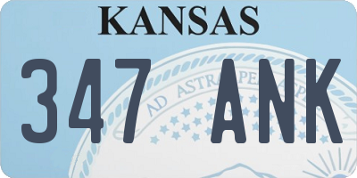 KS license plate 347ANK