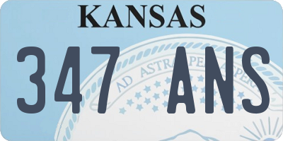 KS license plate 347ANS