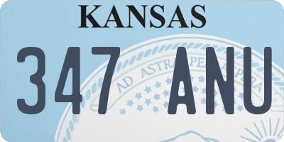 KS license plate 347ANU