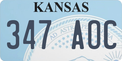 KS license plate 347AOC