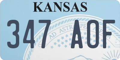 KS license plate 347AOF