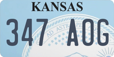 KS license plate 347AOG