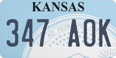 KS license plate 347AOK
