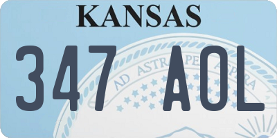 KS license plate 347AOL
