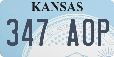 KS license plate 347AOP