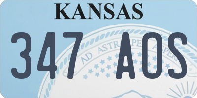 KS license plate 347AOS