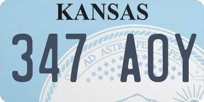 KS license plate 347AOY
