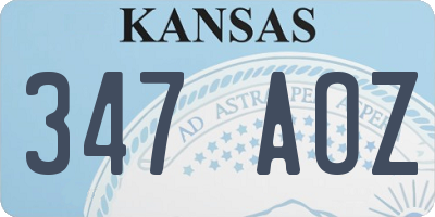 KS license plate 347AOZ