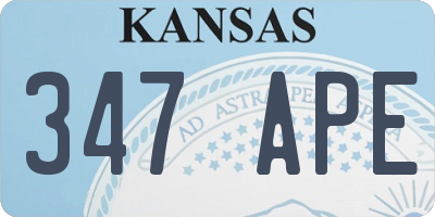 KS license plate 347APE