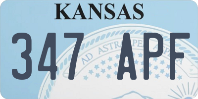 KS license plate 347APF