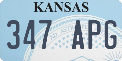 KS license plate 347APG
