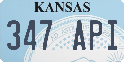 KS license plate 347API