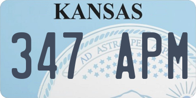 KS license plate 347APM
