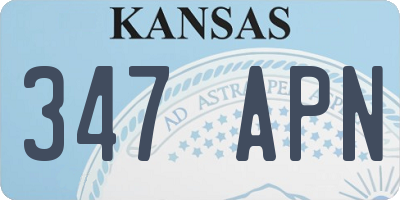 KS license plate 347APN